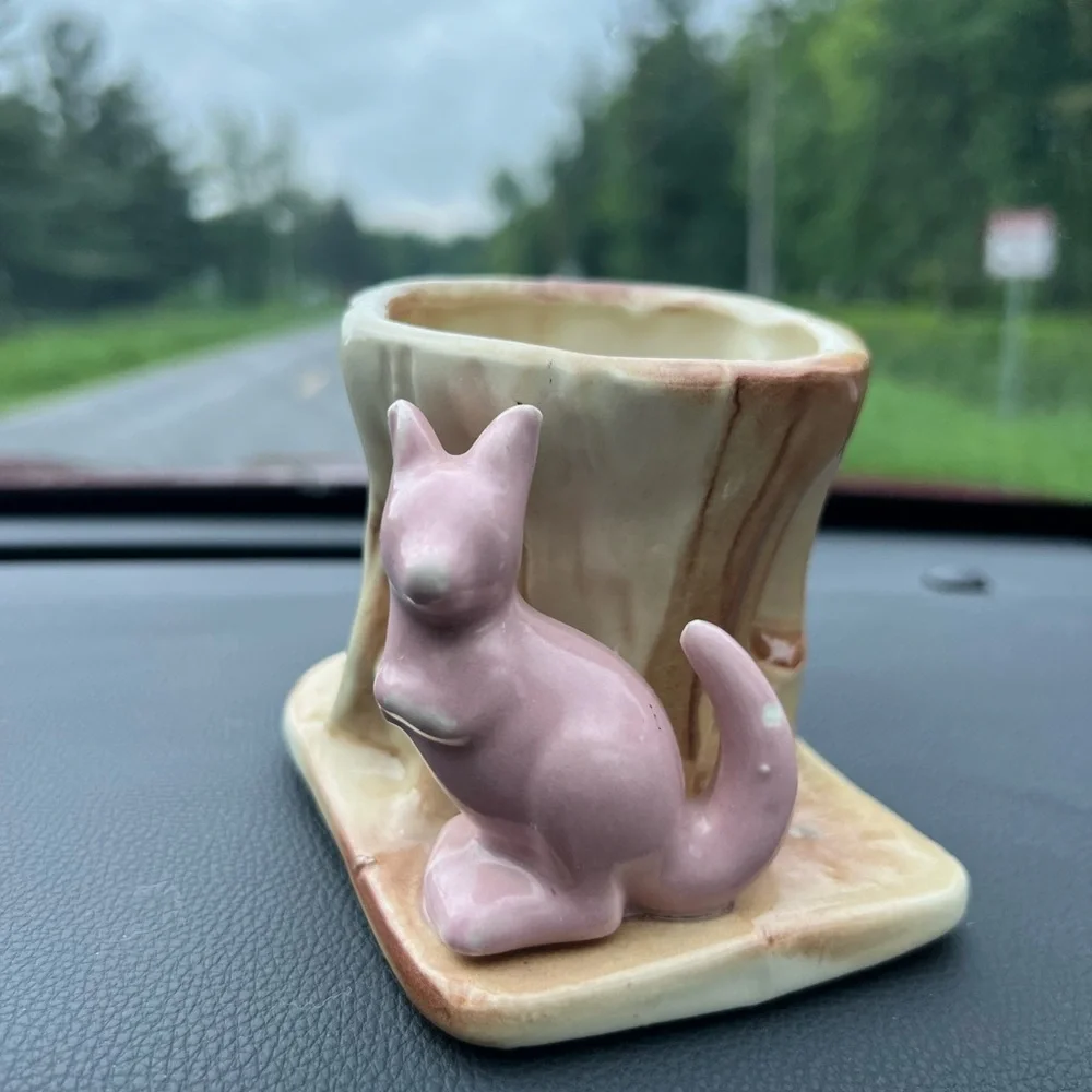 kangaroo Pink and Cream Ceramic Accent Vase